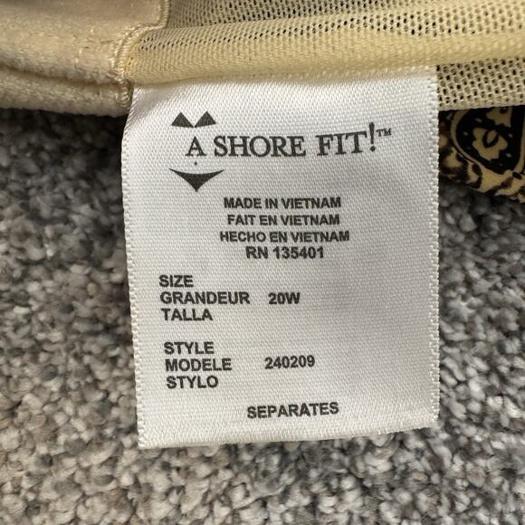 A Shore Fit Swim Tankini Top Plus Sz 20W Retro 70s Glam Boho Beach Light Padding - Picture 4 of 12